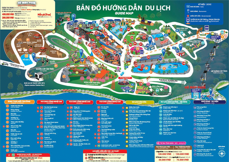 Bản Đồ Khu Vui Chơi Hồ Mây Park