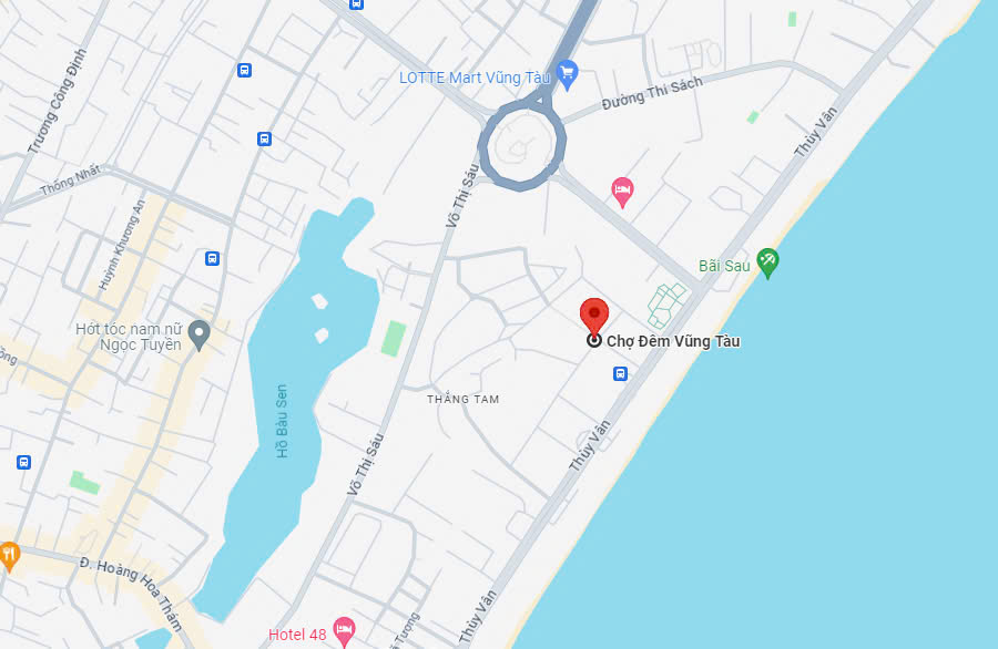 Vị trí chợ đêm vung tau